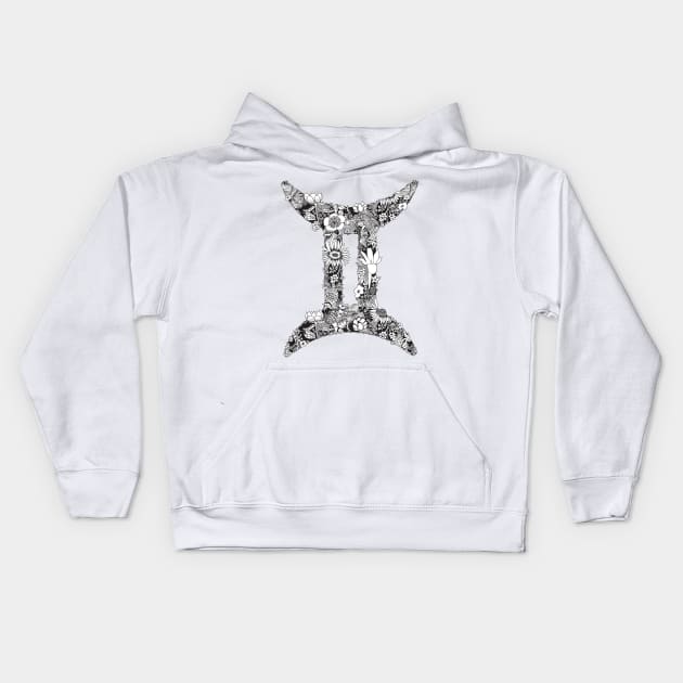 Gemini Zodiac Sign Kids Hoodie by HayleyLaurenDesign